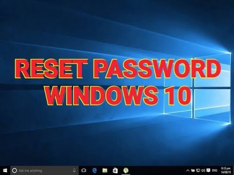 RESET PASSWORD WINDOWS 10