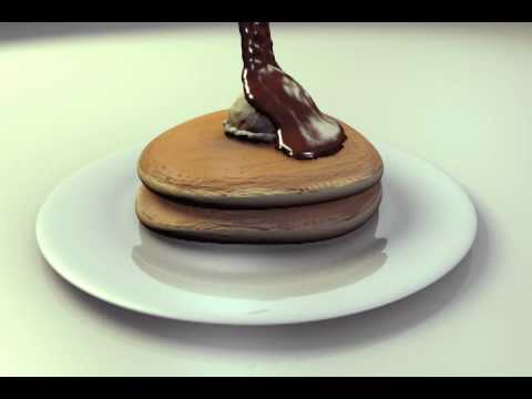 Blender Chocolate Fluid pancake in blender2.5