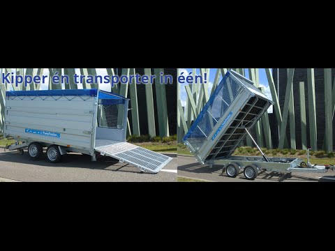 Twintrailer: kipper en transporter in één aanhangwagen