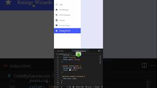 ⚡Stylish Sidebar Menu with Smooth Hover Effects #webdevelopment #coding #hovereffect #shorts