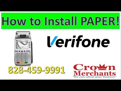 Installing paper in the Verifone terminal
