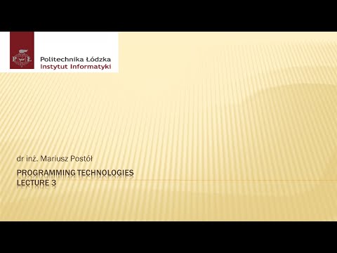 Programming Technologies Lecture Lesson 03