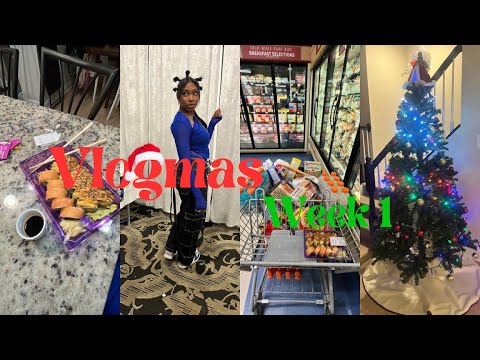 Vlogmas Days 1-7: First Sushi, Christmas Tree, & Mom’s 60th! 🎄