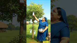 Big women plants Iphone tree 😂 #ai #women #monkey #tree #iphone