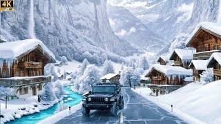 ❄️ Winter Wonderland Drive in Airolo, Switzerland 4K 🇨🇭  Magical Snowy Alps Scenic Route  Relaxing