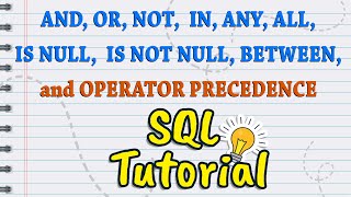 Complete SQL Operators | SQL Tutorial for Beginners |  SQL Tutorial in Hindi | Free SQL course