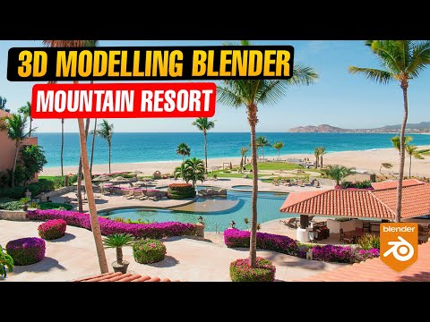 Blender 3d Modelling of Beautifull Mountain Resort Game  /Live Stream
