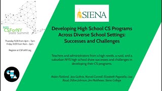 Developing High School CS Programs Across Diverse School Settings