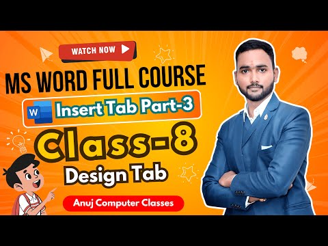 MS Word Class 8 in Hindi | Design Tab – Themes, Colors, Page Background | MS Word Full Course Day-8