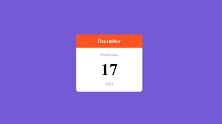 Create a Beautiful Calendar UI Using HTML CSS JavaScript | Mini Project