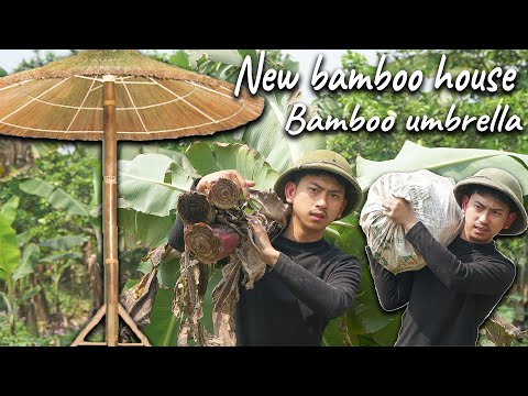 99 Days of making a new bamboo house & making a very simple bamboo umbrella | Tiểu Ca |