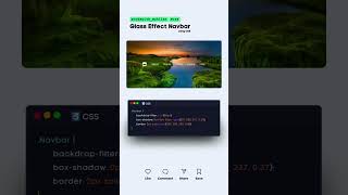 GLASS Effects Navbar In CSS #feedshorts #coding #cssanimation
