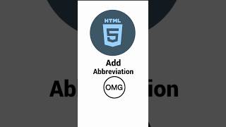 Add Acronym or Abbreviation in HTML #htmltipstricks #htmltutorial