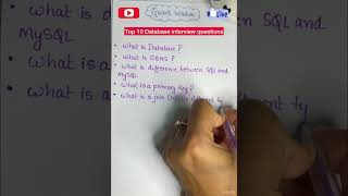 Database interview questions for freshers #shorts #viral