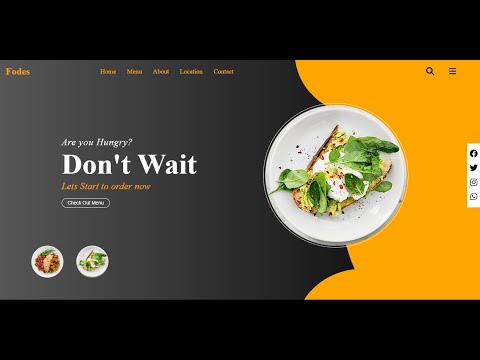 create resturant website using HTML & CSS | Step By Step