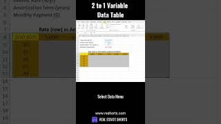 Sensitivity analysis with 2 input variables in real estate