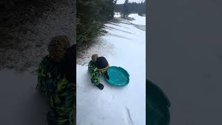 Winter Sledding Hillside 🛷 #indianfamilyvlog #familyfun #winterwonderland