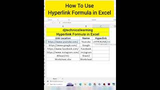 How To Use Hyperlink Formula in Excel | Hyperlink Function in Excel #hyperlink #microsoftexcel #tips