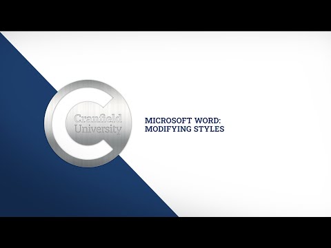 Word: Modifying styles