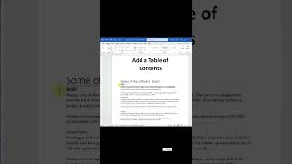 Add a Table of Contents to your document: Microsoft Word