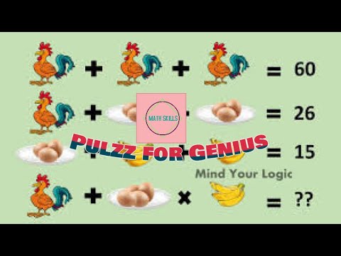 Hen Eggs and Bananas Puzzle for Genius Solve to prove you are Genius ! MathSkills