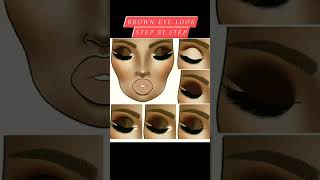 Brown eyemakep look step by step#makeuptipsforbeginners #ytshorts