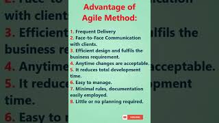 advantages of agile method  #shorts #youtubeshorts