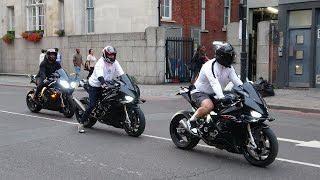 SUPERBIKES in London 2025.BMW S1000RR,Yamaha R1M,Ducati,Suzuki 