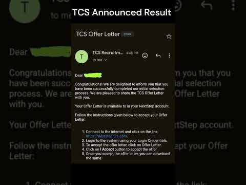 tcs Smart Hiring Result | Got an Offer Letter #tcs #tcsofferletter #tcsresultout #jobs