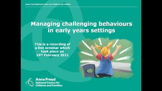 Managing challenging behaviour in early years settings