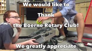 Thank you Rotary Club from Boerne Stormin'' Robots