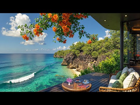 ☕Cliffside Café & Jazz | Gentle Morning Jazz & Ocean Calm for Focus, Reading & Emotional Balance