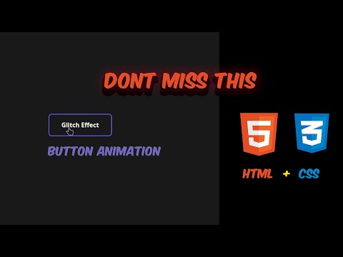 🔥 Create a Stunning GLITCH EFFECT Button with HTML & CSS! (Easy Tutorial)