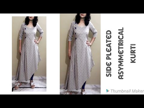 Beautiful designer asymmetrical kurti cutting and stitching | Asymmetrical kurti | High low kurti |