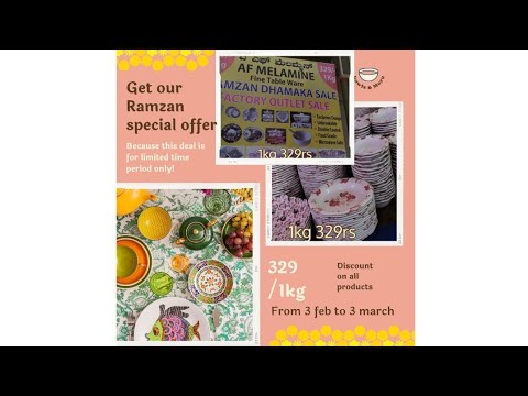 Ramzan special sale|Melamin crockery just ₹329/kg|Amir Hall