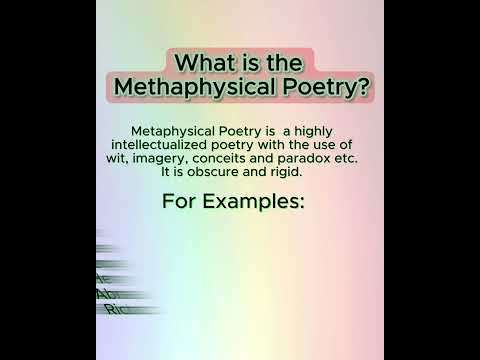 What is the Metaphysical  Poetry?#MetaphysicalPoetry #PoeticExploration #IntellectualDepth"