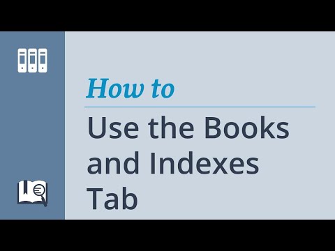 How to Use the Books and Indexes Tab
