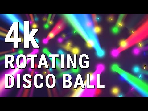 Colourful rotating disco ball in 4K - Party background - Party Lights for home disco