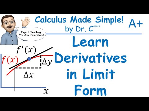 Dr. C's Calc101 Learn Derivatives #calculus #maths #Limits #viral math videos #derivatives
