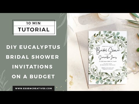 DIY Eucalyptus Watercolor Bridal Shower Invitation on a Budget
