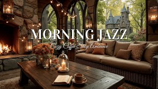 Morning Spring Jazz | Cozy Coffee Shop Ambience with Castle View