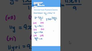 Inverse Functions #gcsemaths #gcse #maths #inversefunctions #functions #algebra #highertier