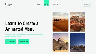 How To Make HTML CSS Website Design | Create Animated Menu With HTML CSS