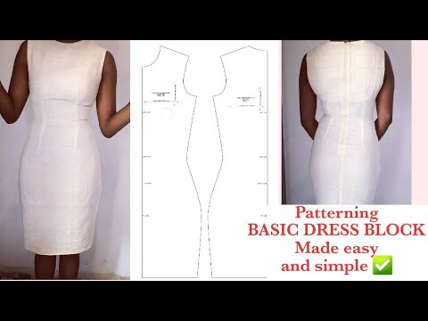 How to draft Basic dress block/ Bust dart/ bum illusion