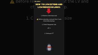 How to LVM EXTEND & LVM REDUCE in Linux #shorts