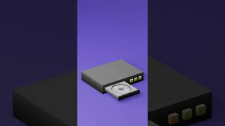 Retro Low Poly DVD Player Animation (stylized 3d asset)