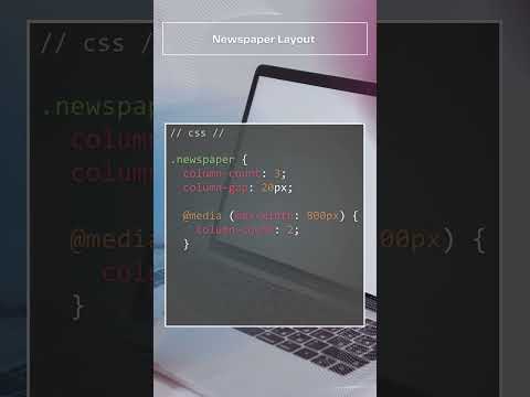 CSS - How to create a newspaper layout with CSS columns #css #newspaper #layout #responsive