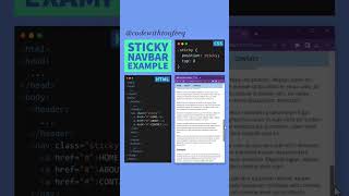 Sticky Navbar Using Only Css #subscribe #htmlcss #programming