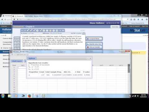 Working on Hypothesis Tests/Chapter 8/Some StatCrunch