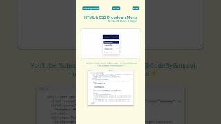Create a Stylish Dropdown Menu with HTML & CSS! 🚀 #shorts #webdevelopment #css #html  #codebygaurav